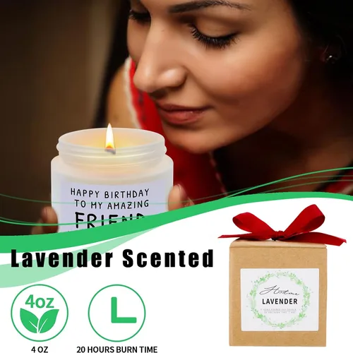 Vista 5 de Regalos de feliz cumpleaños para amigos y mejores amigos – Regalo divertido y de vela de lavanda para mamá, Navidad y día de la madre