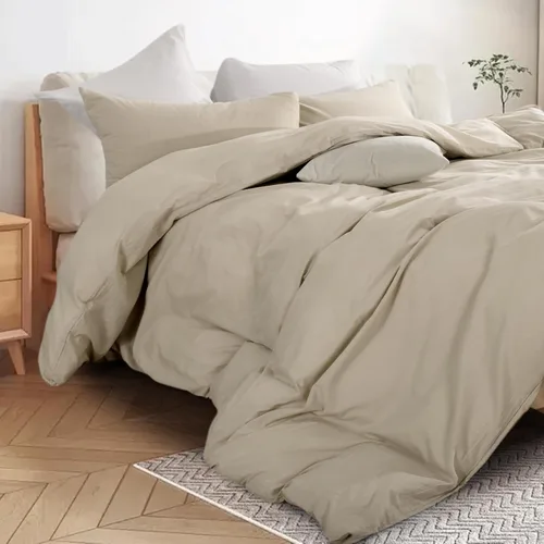 Vista 372 de NEXHOME PRO Funda de edredón Twin XL 100% algodón lavado, transpirable, duradera, texturizada, similar al lino, juego de ropa de cama para el hogar