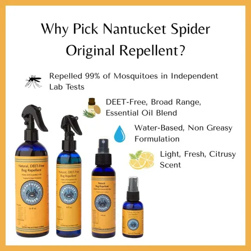 Vista 4 de Nantucket Spider - Repelente de insectos para personas Libre de deet, libre de soja