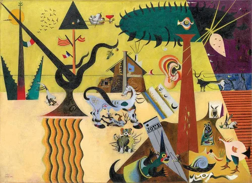 Vista 2 de EuroGraphics El campo labrado por Joan Miro (1000 piezas) Puzzle (6000-0858)
