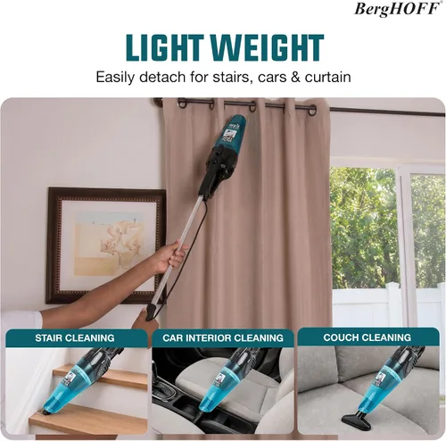Vista 4 de BergHOFF Merlin - Aspiradora con cable todo en uno, desmontable de mano Azul