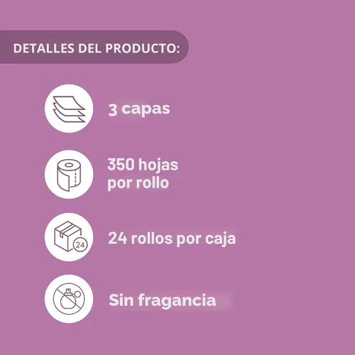 Vista 3 de Amazon Aware Papel higiénico 100% bambú de 3 capas, sin perfume, 24 rollos, certificado FSC, 350 hojas, 8400 unidades, paquete de 24, sin plástico