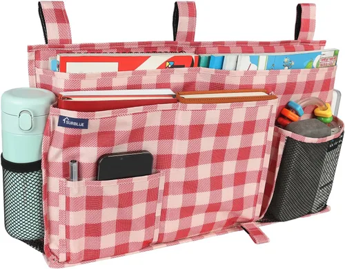 Vista 19 de Surblue Organizador de cama colgante para mesita de noche, bolsa de almacenamiento con bolsillo para literas y camas de hospital, habitaciones