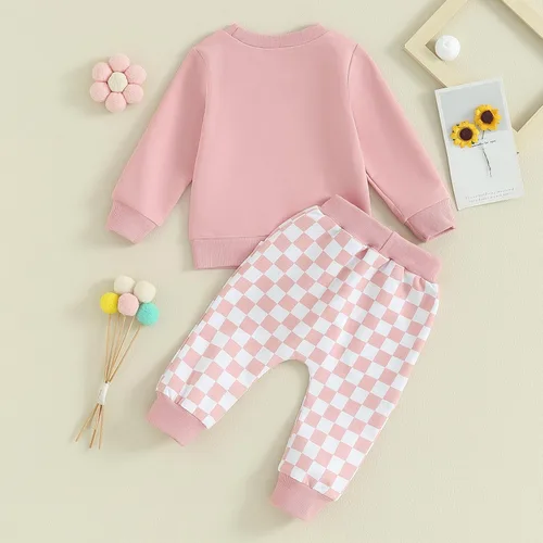 Vista 3 de Lesimsam Conjunto de sudadera de manga larga para bebé niño y niña, para otoño e invierno