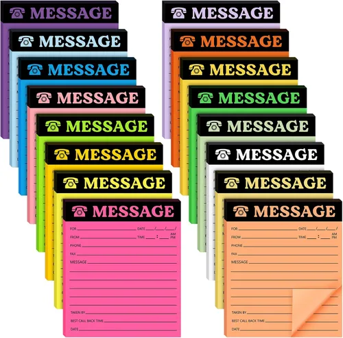 Vista 8 de Eaasty Bloc de mensajes para teléfono, notas adhesivas de 4 x 3. 4 pulgadas, color brillante, autoadhesivo, libro de devolución de llamada