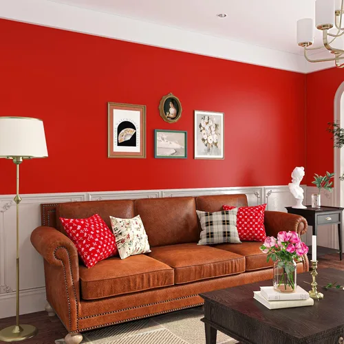 Vista 2 de VEELIKE Papel tapiz rojo mate para pegar y despegar, papel de contacto rojo extraíble para armarios, escritorio, muebles, aula, 15.7 x 118 pulgadas