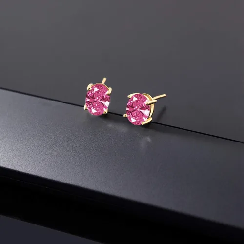 Vista 192 de Gem Stone King Aretes de oro de 14 quilates con piedra natal ovalada de 0.315 x 0.236 in Aretes de oro para mujer
