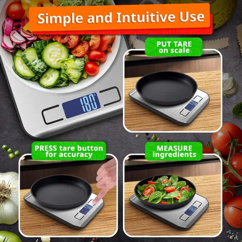 Vista 6 de Báscula de alimentos con sensor de 4 puntos – Báscula de cocina digital