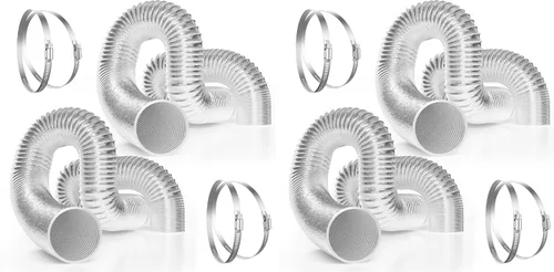 Vista 10 de VIVOSUN Conducto de aluminio flexible de 4 pulgadas y 8 pies con 2