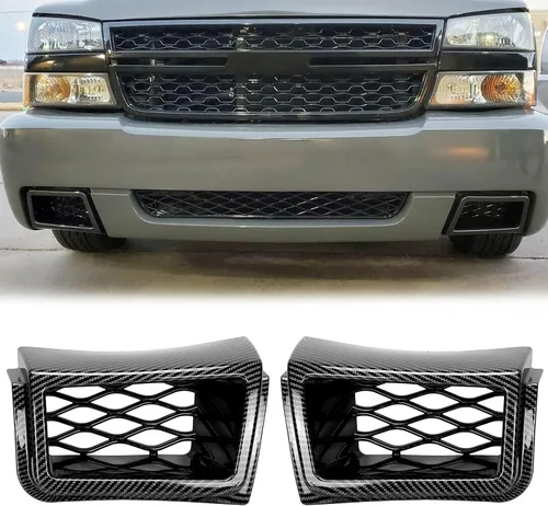 Vista 10 de HECASA Juego de conductos de aire de pinza compatible con Chevy Silverado 1500 2003-2007 negro parachoques delantero derecho e izquierdo conducto