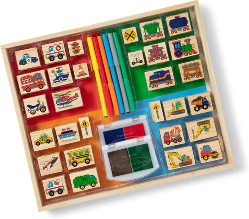 Vista 10 de Melissa & Doug Juego de sellos de madera de lujo: animales - 30 sellos, 6 marcadores, 2 almohadillas de sello