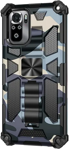 Vista 2 de Funda para Redmi Note 10S, funda para Redmi Note 10 4G, camuflaje militar con protección de grado militar y carcasa de soporte integrada para Redmi