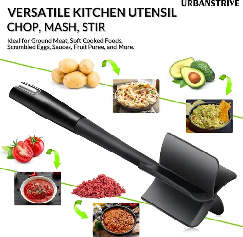Vista 4 de Urbanstrive Picador de carne resistente para carne molida, triturador de carne molida duradero, picador de hamburguesas antiarañazos, picador