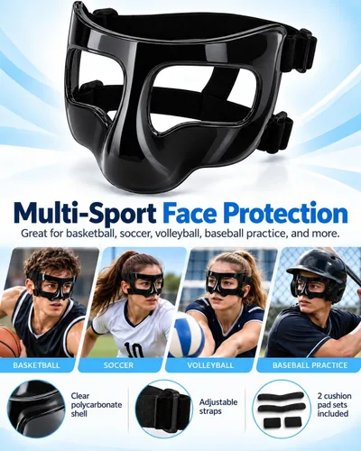 Vista 8 de Nose Guard for Broken Nose, Face Shield Mask for Soccer and Basketball