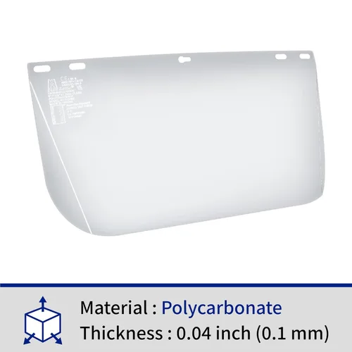 Vista 3 de Blue Eagle Viseras de repuesto para protector facial (FC48N) Transparente Sin bordes Policarbonato de grado de extrusión de alto impacto 3