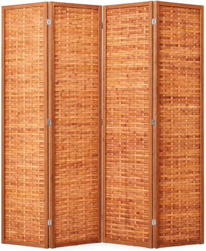 Vista 10 de JOSTYLE Divisor de habitación, pantalla de privacidad plegable, pantalla divisora de habitación de 6 paneles, panel divisor de bambú de 6 pies