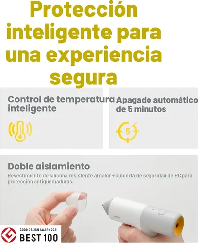 Vista 5 de HOTO Pistola de pegamento caliente inalámbrica, calentamiento rápido de 30 segundos, mini pistola de pegamento caliente a baja temperatura