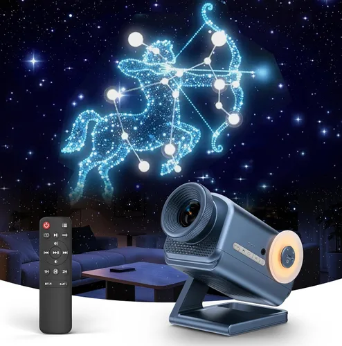 Vista 9 de Rossetta Proyector 3D, proyector de galaxia 3D HD de 60 temas con altavoz Bluetooth y control remoto, temporizador 1H/2H, luz nocturna