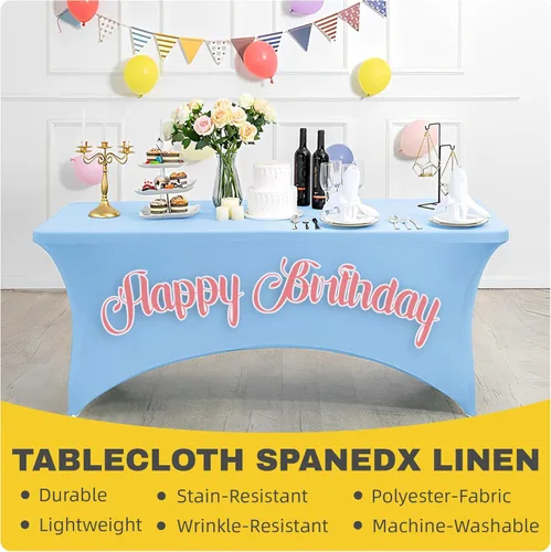 Vista 3 de Funda de Mantel Personalizada con Texto del Logotipo de la Empresa, Mantel de Spandex Elástico Personalizado para Eventos de Ferias Comerciales de 6