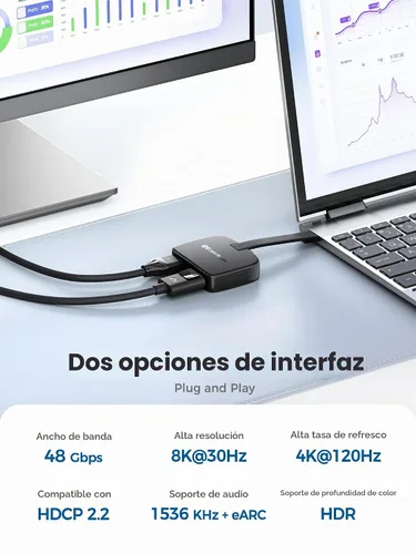 Vista 4 de Cable Matters Adaptador portátil USB C a HDMI y DisplayPort