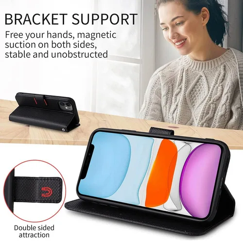 Vista 8 de Funda compatible con Xiaomi Poco X3 Pro, tarjetero de piel sintética, compatible con Xiaomi Poco X3 con cierre magnético, protección para teléfono