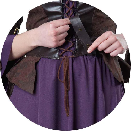 Vista 6 de California Costumes Salem Witch Vestido largo sexy con dobladillo ajustable para mujer