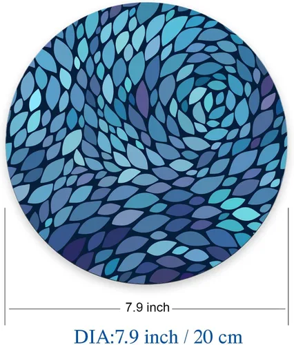 Vista 3 de Alfombrilla para mouse, de colores abstractos, personalizable, redonda, texturizada, lavable, con base de goma antideslizante, para mouse