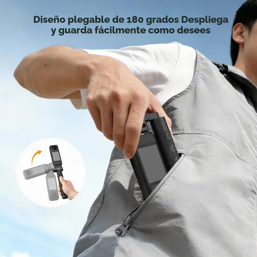 Vista 2 de K&F CONCEPT Palo selfie plegable compatible con Insta360 X5, varilla de extensión de aleación de aluminio de 36.4 in, poste invisible, mango