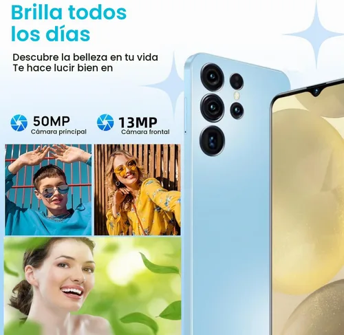 Vista 2 de Teléfono celular, teléfono inteligente Android desbloqueado, Octa-Core pantalla de 6.52" HD+ 90Hz, batería de 4000mAh, perfecto para adolescentes