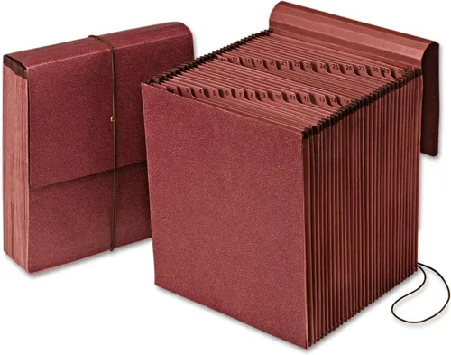 Vista 2 de Pendaflex Vertical Reinforced Daily 1-31/31 Pocket Reinforced Expanding File, Letter Size, 1 Each (14004),Red Fiber (Pack of 5)