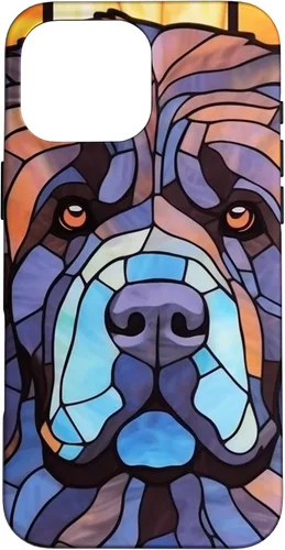 Vista 19 de Newfoundland Dog Stained Glass Case for iPhone 17