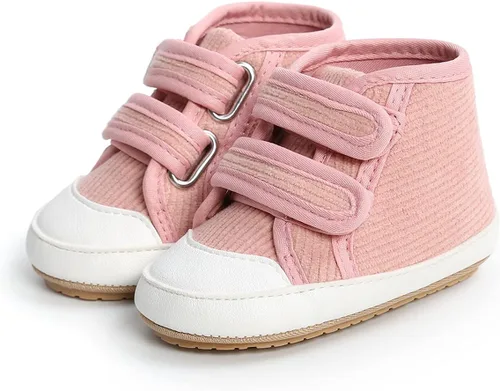 Vista 3 de COSANKIM Zapatos deportivos para bebé niño y niña, zapatos de tobillo altos, antideslizantes, suela suave, zapatos de cuna para niños pequeños