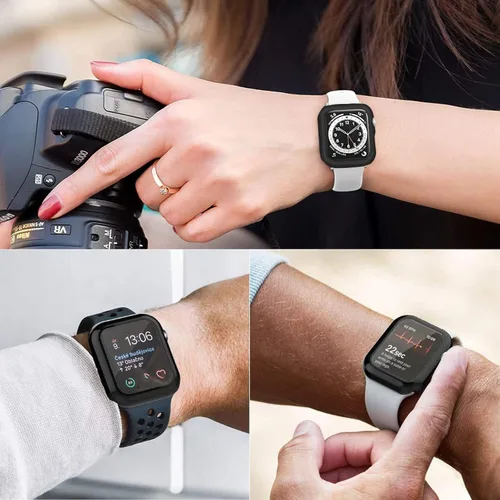 Vista 5 de Pocoukate 12 Pack Funda para Apple Watch Series 10, Series 11 de 42mm, con Protector de Pantalla de Vidrio Templado, Cubierta Protectora Completa