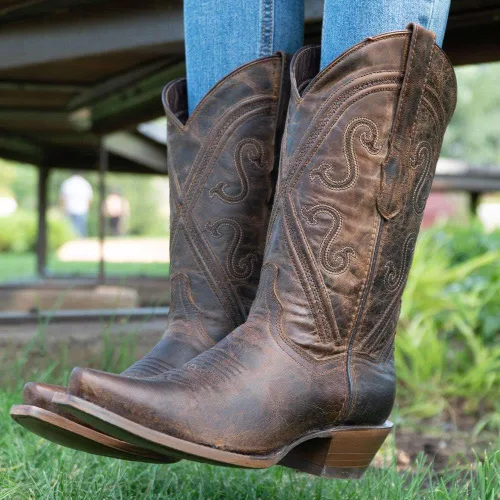 Vista 4 de Soto Boots Botas vaqueras de cuero Cheyenne para mujer, botas vaqueras hechas a mano de cuero genuino para mujer M50041