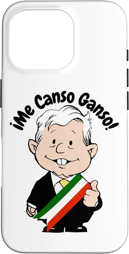 Vista 20 de Carcasa para iPhone 16 AMLO Amlito Me Canso Ganso Divertida y linda caricatura mexicana Muñeco