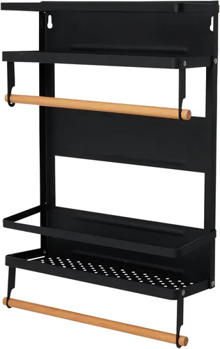 Vista 22 de Household Essentials Estante organizador magnético de metal, negro