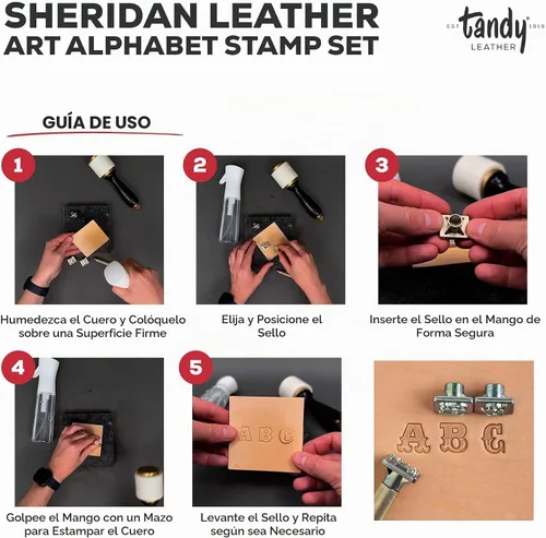 Vista 6 de Juego de sellos de cuero Tandy Craftool Sheridan