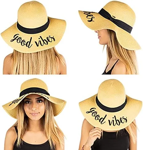 Vista 2 de Funky Junque Women's Sun Hat Embroidered Sayings