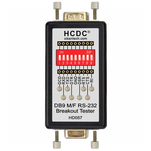 Vista 5 de Monitor LED RS232 Breakout Tester, DB9 macho a hembra, HCDC HD057
