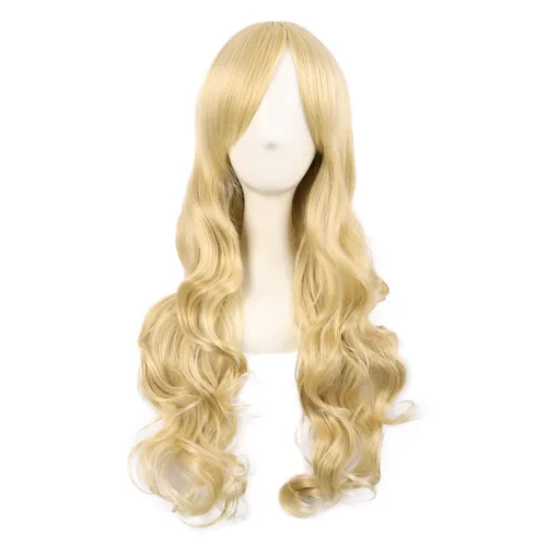 Vista 32 de Peluca MapofBeauty Lolita para disfraz, cabello largo, rizado, con coleta, Blanco