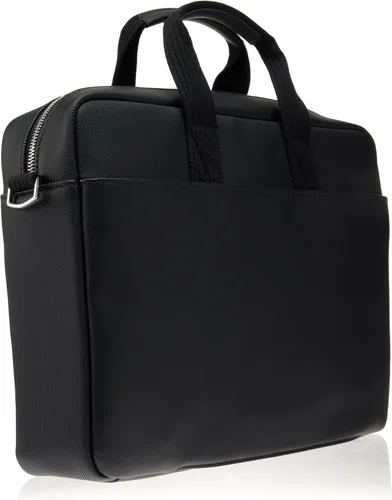 Vista 7 de Lacoste Bolsa de computadora clásica para hombre Petit Piqué Negro