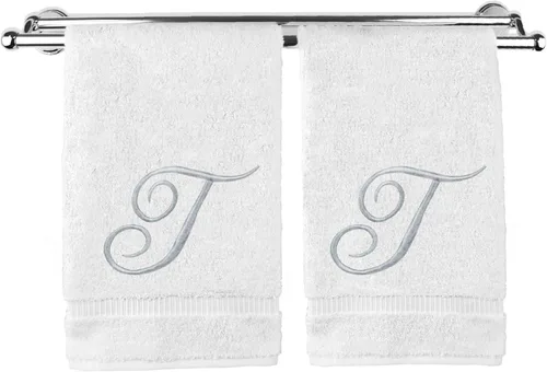 Vista 194 de Toalla de mano con monograma, regalo personalizado, 16 x 30 pulgadas, extra absorbente, 100% algodón turco, acabado de rizo suave, para baño, cocina
