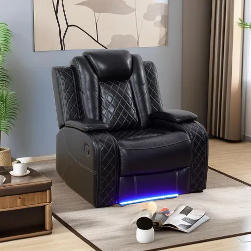 Vista 50 de A Ainehome Juego de Muebles de Sala de Estar de Cuero Reclinable Juego de Sofá Sillón Loveseat Juego de Muebles Sofá para Sala de Estar/Espacio