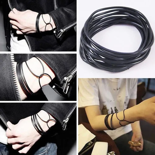 Vista 2 de ZAKIA Pulseras de silicona gomosas mixtas de 25 pces Bandas Shag Rubber Gummies Brazaletes Pulseras