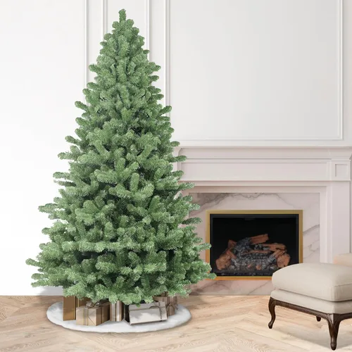 Vista 4 de Puleo International Árbol de Navidad artificial de abeto Vermont de 7.5 pies sin iluminación con soporte