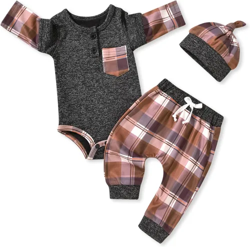 Vista 12 de Aalizzwell Conjunto de Ropa para Bebé Recién Nacido, Niños, Otoño e Invierno Camouflaje