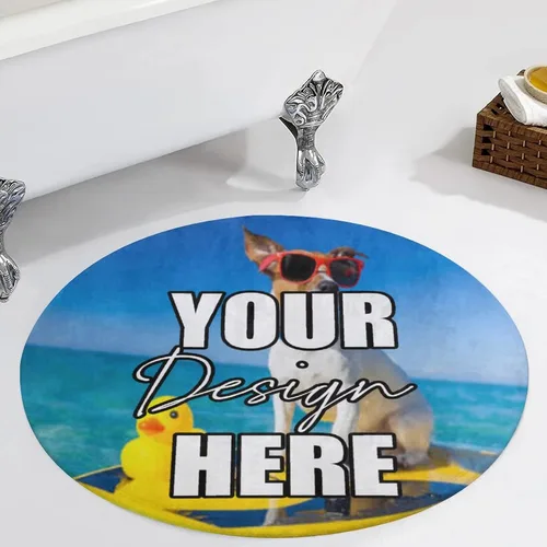 Vista 5 de Alfombra redonda personalizada para añadir tu propio texto/imagen/logotipo/foto, tapete antideslizante personalizado para puerta, alfombra de área