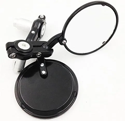 Vista 5 de XKH grupo motocicleta negro aluminio redondo mini bar extremo 7/8 "espejo para Cafe Racer Clubman CB XS KZ GS nuevo