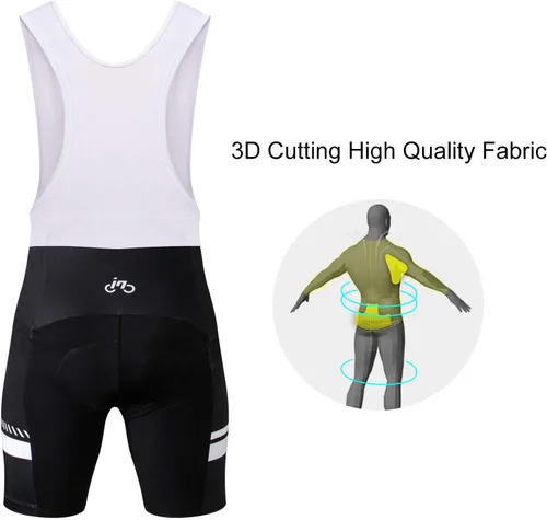 Vista 20 de INBIKE Conjunto de camiseta de ciclismo para hombre, reflectante, transpirable, traje de ciclismo de secado rápido, con pantalones cortos acolchados