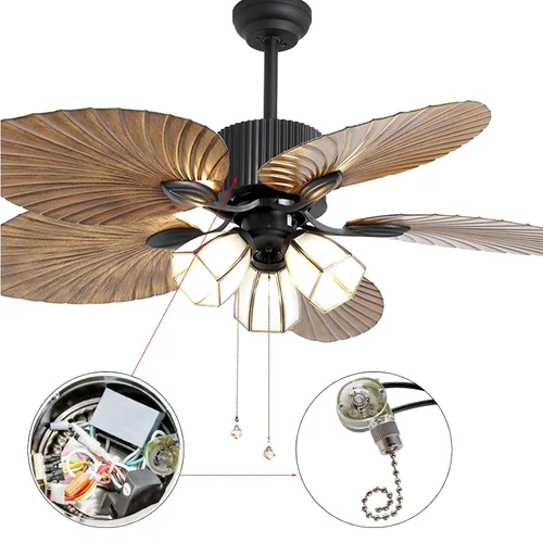 Vista 5 de Topbuti Paquete de 3 interruptores de cadena para ventilador de techo, Zing Ear ZE-109, interruptor de luz de dos cables, reemplazo para lámparas